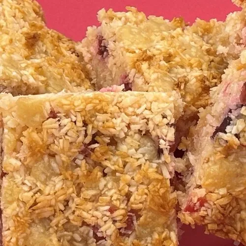 Cherry, White Chocolate & Coconut Traybake