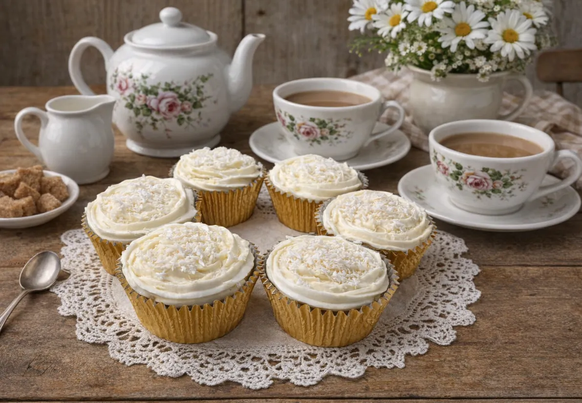 White Choc & Coconut Cupcakes